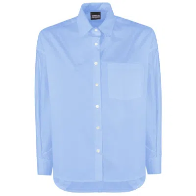 Comme Des Fuckdown Blue Cotton Shirt