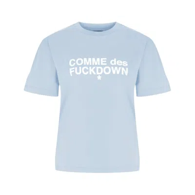 Comme Des Fuckdown Blue Cotton Tops & T-shirt