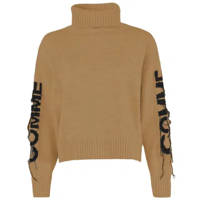 Comme Des Fuckdown Brown Acrylic Women's Sweater