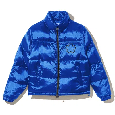 Comme Des Fuckdown Chic Nylon Down Jacket With Iconic Detailing In Blue