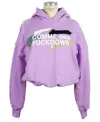 Comme Des Fuckdown Chic Purple Hooded Sweatshirt With Logo Print In Purple