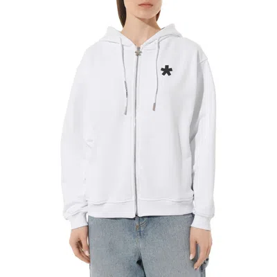 Comme Des Fuckdown Chic Symbol Print Zip Hoodie In White