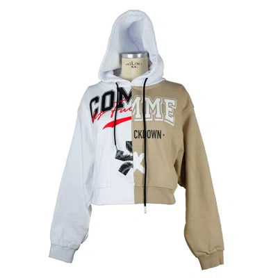 Comme Des Fuckdown Chic Two-tone Graphic Hooded Sweatshirt
