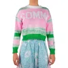 Comme Des Fuckdown Pink Viscose Blend Crewneck Statement Women's Sweater In Pink