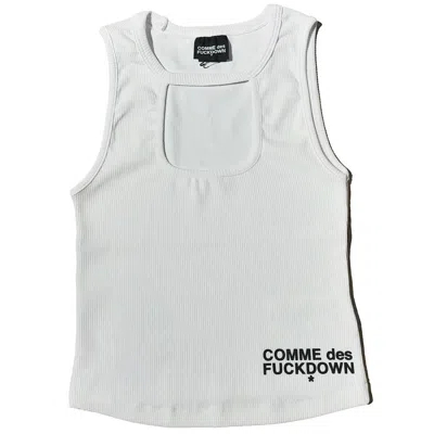 Comme Des Fuckdown White Cotton Tops & T-shirt