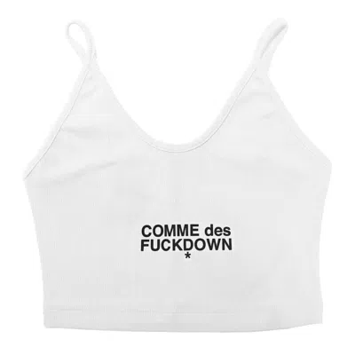 Comme Des Fuckdown White Cotton Tops & T-shirt