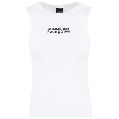 Comme Des Fuckdown White Cotton Tops & T-shirt