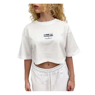 Comme Des Fuckdown White Cotton Tops & T-shirt