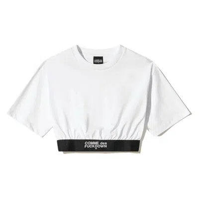 Comme Des Fuckdown White Cotton Tops & T-shirt