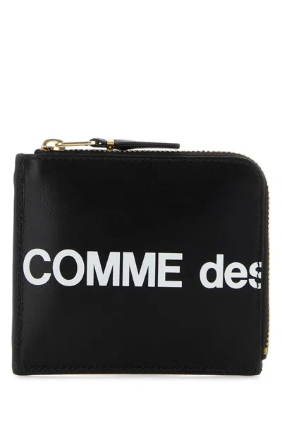 Comme Des Garçons Comme Des Garcons Huge Logo Flat Wallet In Black