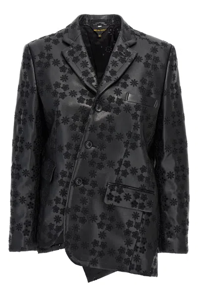 Comme Des Garãons Comme Des Garã‡ons Embroidery Single-breasted Blazer In Black