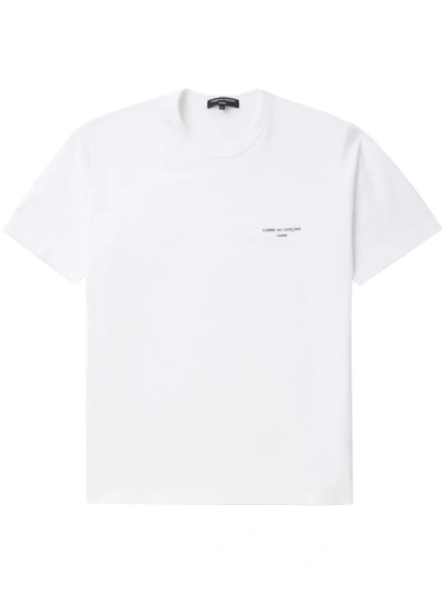 Comme Des Garã§ons Homme Cotton T-shirt With Logo In White