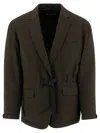 Comme Des Garã§ons Homme Plus Men's Blazer With Self-tie Fastening In Green