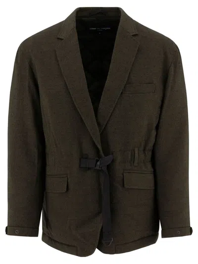 Comme Des Garã§ons Homme Plus Men's Blazer With Self-tie Fastening In Green
