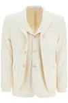 Comme Des Garã§ons Homme Plus Men's Double Layer Wool Blazer For Men In Neutro