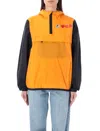 Comme Des Garçons Bicolor Waterproof Hooded Jacket In Orange Black