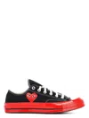 Comme Des Garçons Men's Heart Print Sneakers In Black