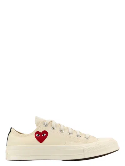 COMME DES GARÇONS MEN'S IVORY CANVAS COMME DES GARÃ£Â§ONS X CONVERSE SNEAKERS