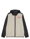 Comme Des Garãons Play Comme Des Garçons Play K-way Red Emblem Jacket In Beigeblack