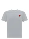 Comme Des Garçons Men's Tshirt Double Red Emblem In White