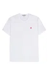 Comme Des Garçons Men's Tshirt Small Red Emblem In White