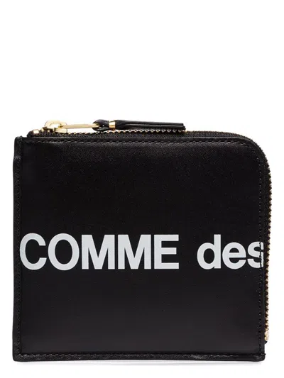 Comme Des Garãons Play Men's Wallet Huge Logo In Black