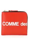 Shop Comme Des Garãons Play Men's Wallet Huge Logo In Red