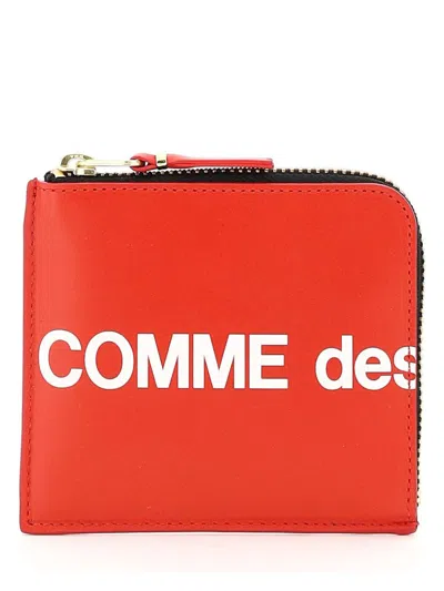 Comme Des Garçons Huge Logo Wallet In Red
