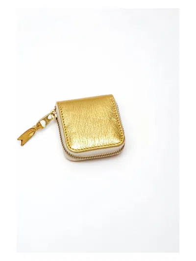 Comme Des Garãons Play Men's Wallet Line In Gold