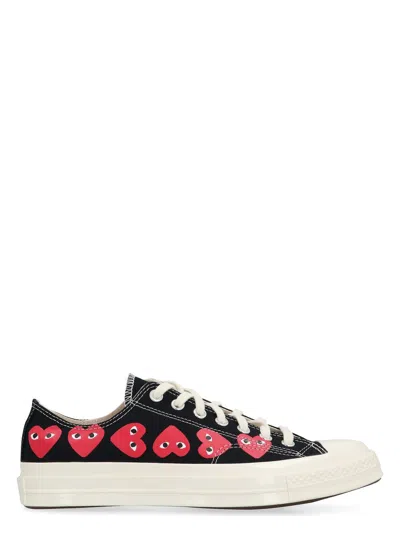 Comme Des Garãons Play Multi Heart Sneakers In Black