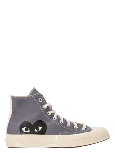 Comme Des Garãons Play Women's Canvas High-top Sneakers In Grey