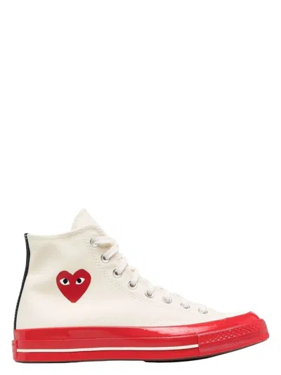 Comme Des Garãons Play Women's Chuck 70 High Top Sneakers In White