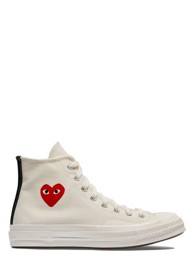 Comme Des Garãons Play Women's Ivory Canvas Comme Des Garã£â§ons X Converse Sneakers