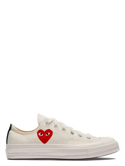 Comme Des Garãons Play Women's Ivory Canvas Comme Des Garã£â§ons X Converse Sneakers