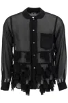 Comme Des Garã§ons Shirt Men's Georgette Blouse With Ruffles Shirt In Black