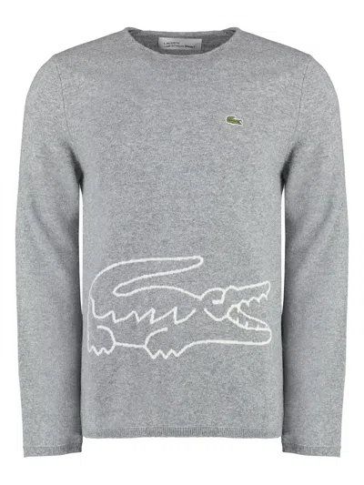 Comme Des Garã§ons Shirt Men's Lacoste X Comme Des Garã§ons - Cotton Crew-neck Sweater In Grey