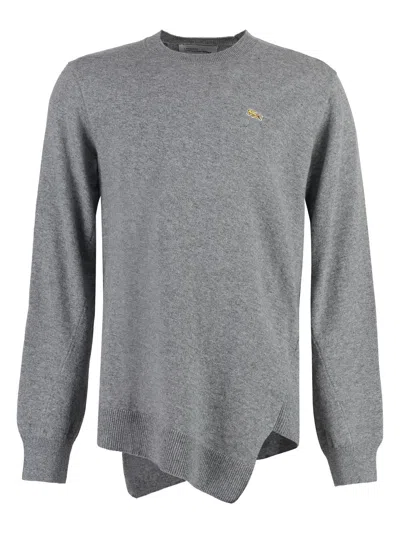 Comme Des Garã§ons Shirt Men's Lacoste X Comme Des Garã§ons - Crew-neck Wool Sweater In Grey