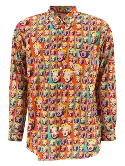 Comme Des Garã§ons Shirt Men's "marilyn By Andy Warhol" Printed Shirt In Orange
