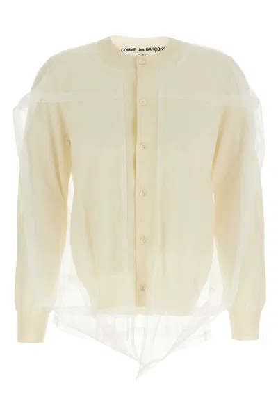 Comme Des Garãons Comme Des Garã‡ons Tulle Cardigan In Gray
