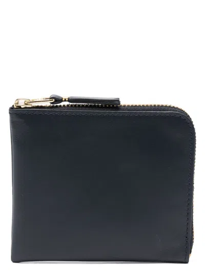 Comme Des Garãons Wallet Classic Leather Line In Blue