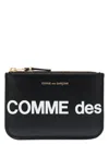 Comme Des Garãons Wallet Huge Logo Pouch In Black
