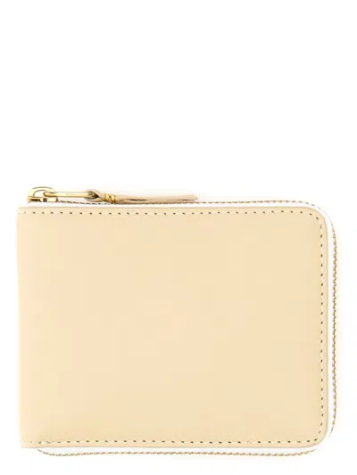 Comme Des Garãons Wallet Leather Wallet In White