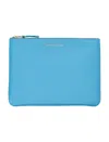 Comme Des Garãons Wallet Men's Classic Leather Pouch In Light Blue
