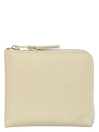 Comme Des Garãons Wallet Men's Classic Zip Wallet In Ecru
