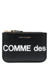 Comme Des Garãons Wallet Men's Logo Detail Leather Pouch In Black