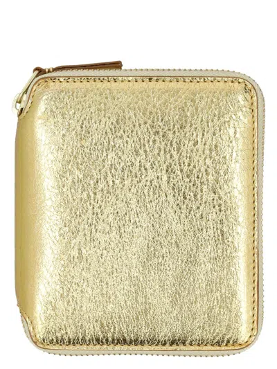 Comme Des Garãons Wallet Men's Metallic Zip Around Wallet In Gold