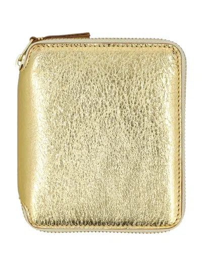 Comme Des Garãons Wallet Men's Metallic Zip Around Wallet In Gold