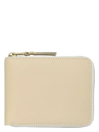 Comme Des Garãons Wallet Men's Small Zip Around Wallet In Ecru