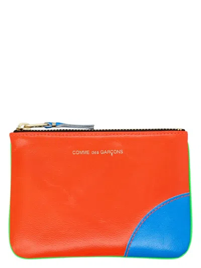 Comme Des Garãons Wallet Men's Super Fluo Wallet In Orange Green