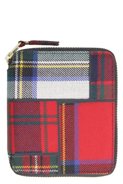 Comme Des Garãons Wallet Men's Tartan Motif Zip Around Wallet | Sa2100tp Color Red In Multicolor